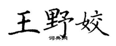 丁谦王野姣楷书个性签名怎么写