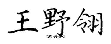 丁谦王野翎楷书个性签名怎么写