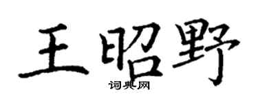 丁谦王昭野楷书个性签名怎么写