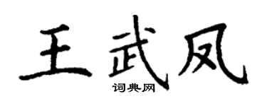 丁谦王武凤楷书个性签名怎么写