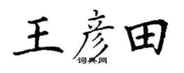 丁谦王彦田楷书个性签名怎么写