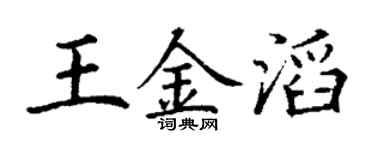 丁谦王金滔楷书个性签名怎么写