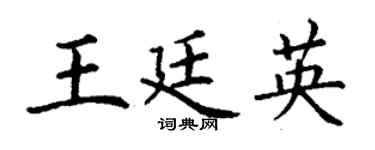 丁谦王廷英楷书个性签名怎么写