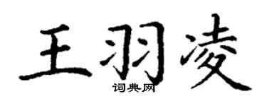 丁谦王羽凌楷书个性签名怎么写