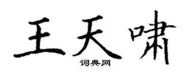 丁谦王天啸楷书个性签名怎么写