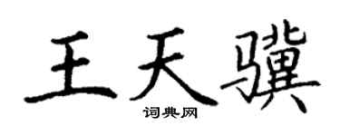 丁谦王天骥楷书个性签名怎么写