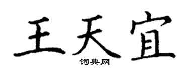 丁谦王天宜楷书个性签名怎么写