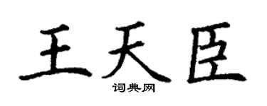 丁谦王天臣楷书个性签名怎么写