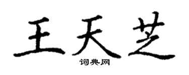 丁谦王天芝楷书个性签名怎么写