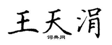 丁谦王天涓楷书个性签名怎么写