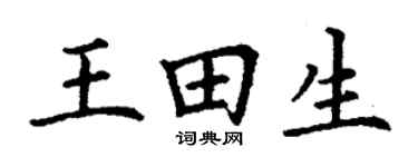 丁谦王田生楷书个性签名怎么写