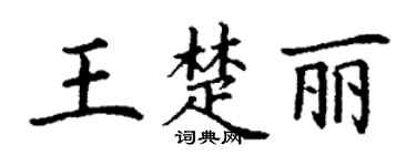 丁谦王楚丽楷书个性签名怎么写