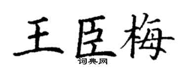 丁谦王臣梅楷书个性签名怎么写