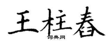 丁谦王柱舂楷书个性签名怎么写