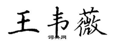 丁谦王韦薇楷书个性签名怎么写