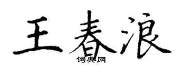 丁谦王春浪楷书个性签名怎么写