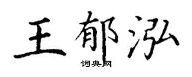 丁谦王郁泓楷书个性签名怎么写