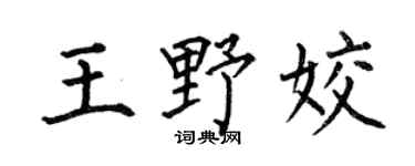 何伯昌王野姣楷书个性签名怎么写