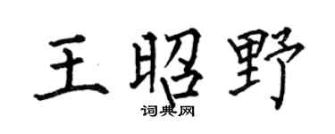 何伯昌王昭野楷书个性签名怎么写