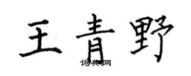 何伯昌王青野楷书个性签名怎么写