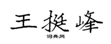 袁强王挺峰楷书个性签名怎么写