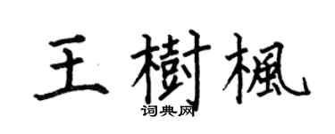 何伯昌王树枫楷书个性签名怎么写