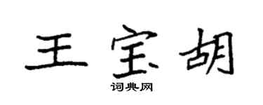 袁强王宝胡楷书个性签名怎么写