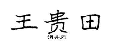 袁强王贵田楷书个性签名怎么写