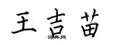 何伯昌王吉苗楷书个性签名怎么写