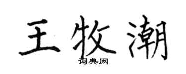 何伯昌王牧潮楷书个性签名怎么写