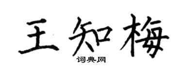 何伯昌王知梅楷书个性签名怎么写