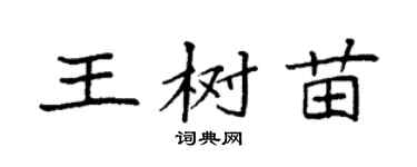 袁强王树苗楷书个性签名怎么写