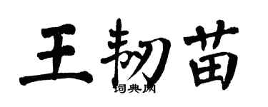 翁闿运王韧苗楷书个性签名怎么写