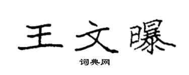 袁强王文曝楷书个性签名怎么写