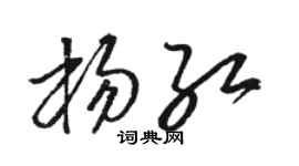 骆恒光杨红草书个性签名怎么写