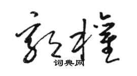 骆恒光郭权草书个性签名怎么写