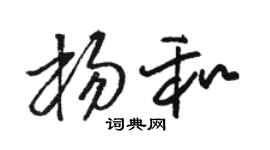 骆恒光杨和草书个性签名怎么写