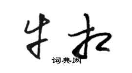 骆恒光牛相草书个性签名怎么写