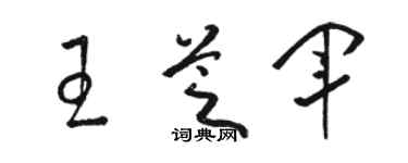 骆恒光王芝军草书个性签名怎么写