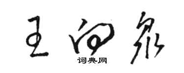 骆恒光王向众草书个性签名怎么写