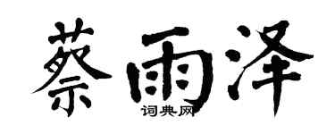 翁闿运蔡雨泽楷书个性签名怎么写