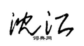 朱锡荣沈江草书个性签名怎么写