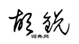 朱锡荣胡锐草书个性签名怎么写