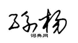 朱锡荣孙杨草书个性签名怎么写