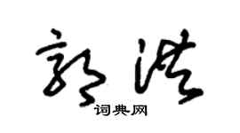 朱锡荣郭洪草书个性签名怎么写