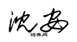 朱锡荣沈安草书个性签名怎么写