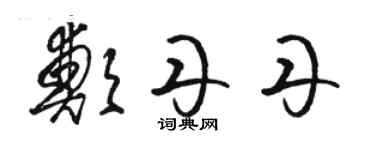 骆恒光郑丹丹草书个性签名怎么写