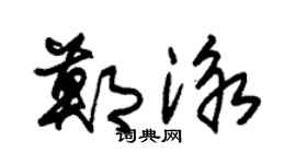 朱锡荣郑泳草书个性签名怎么写