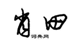 朱锡荣肖田草书个性签名怎么写