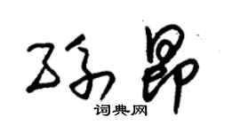 朱锡荣孙昂草书个性签名怎么写